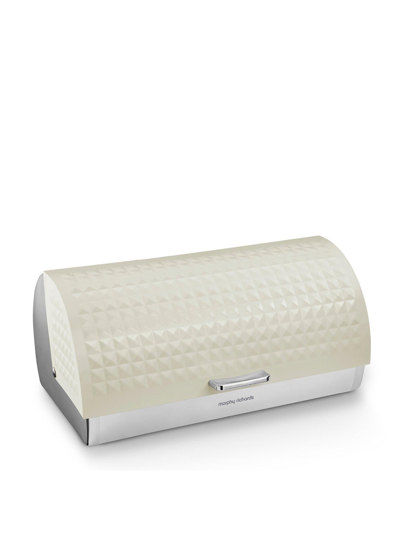 Product photograph of Morphy Richards Dimensions Roll Top Bread Bin Ndash Ivory Cream from very.co.uk