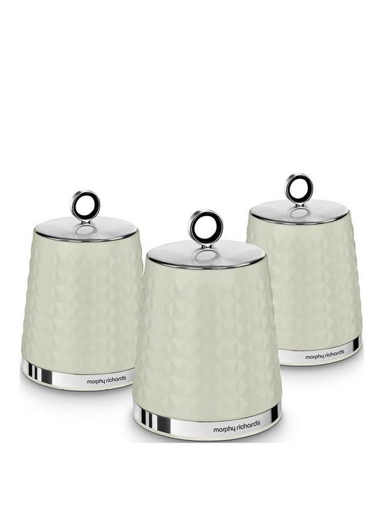 front image of morphy-richards-dimensions-set-of-three-storage-canisters-ndash-ivory-cream