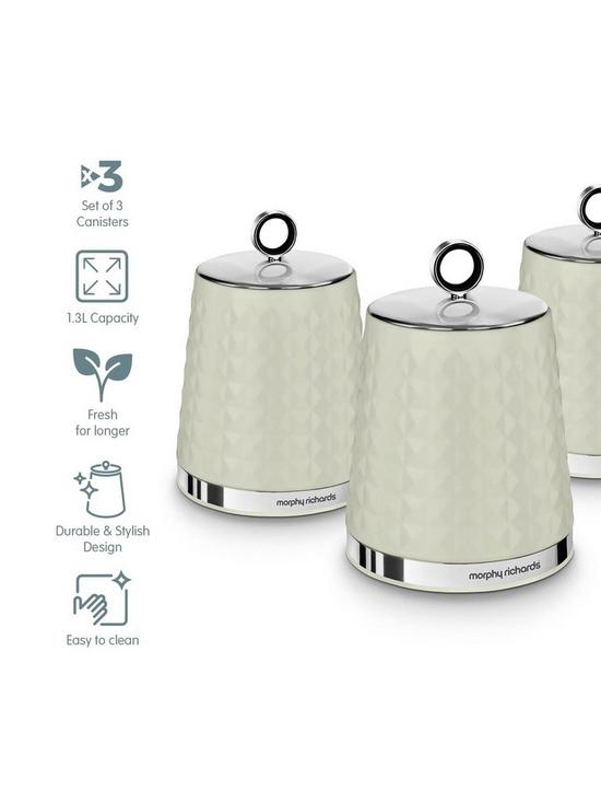 stillFront image of morphy-richards-dimensions-set-of-three-storage-canisters-ndash-ivory-cream