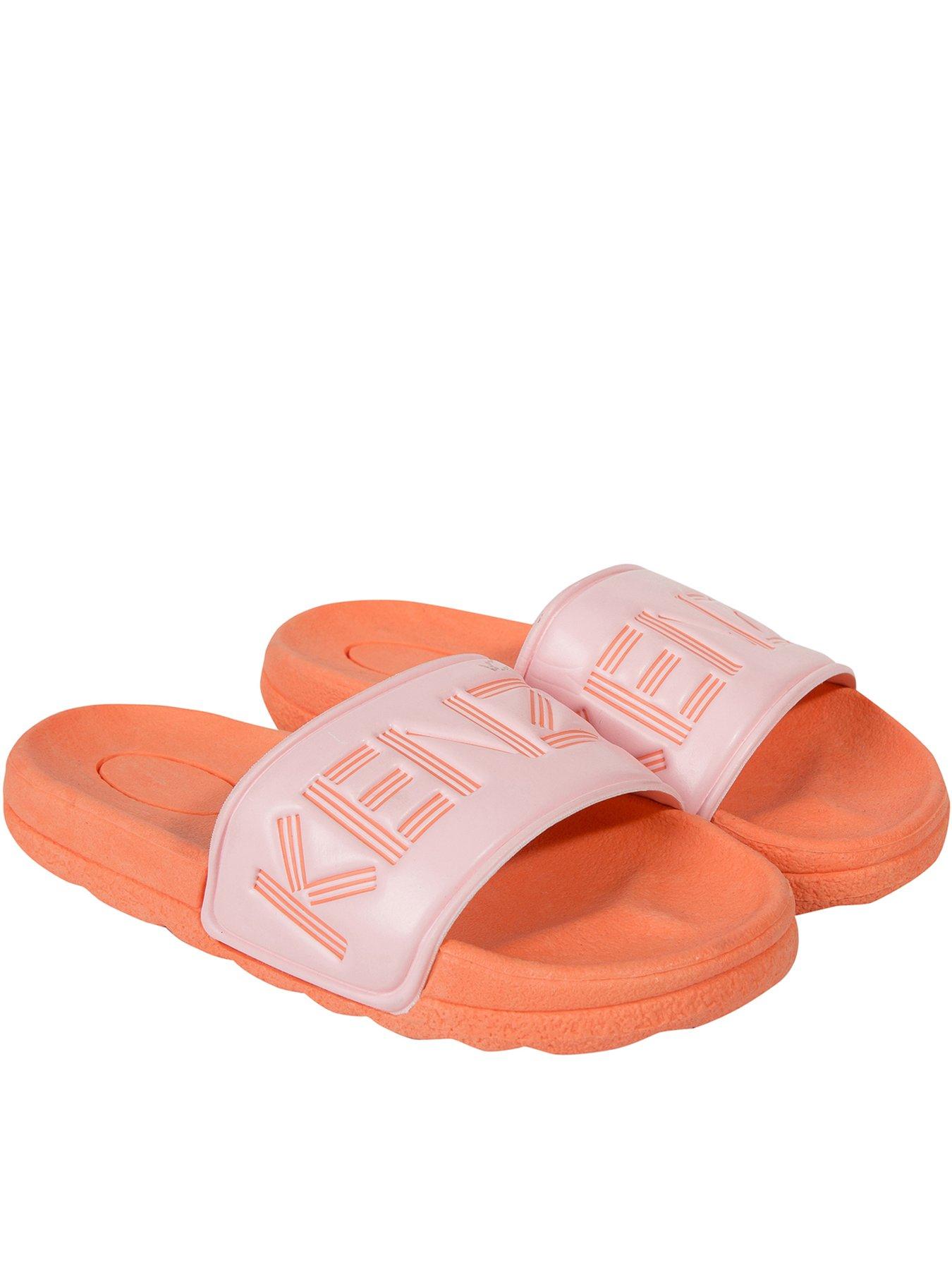 Kenzo Girls Logo Sliders - Orange 
