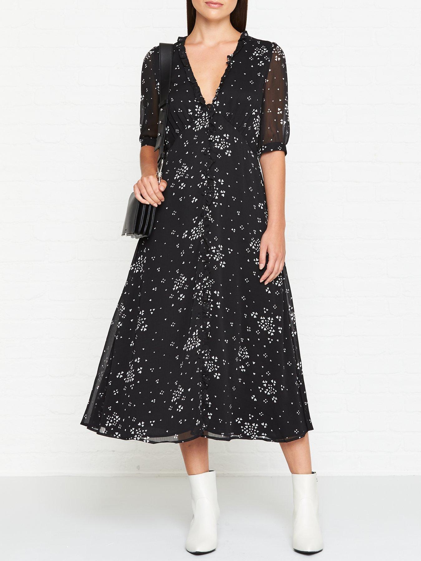 v neck midi dress uk