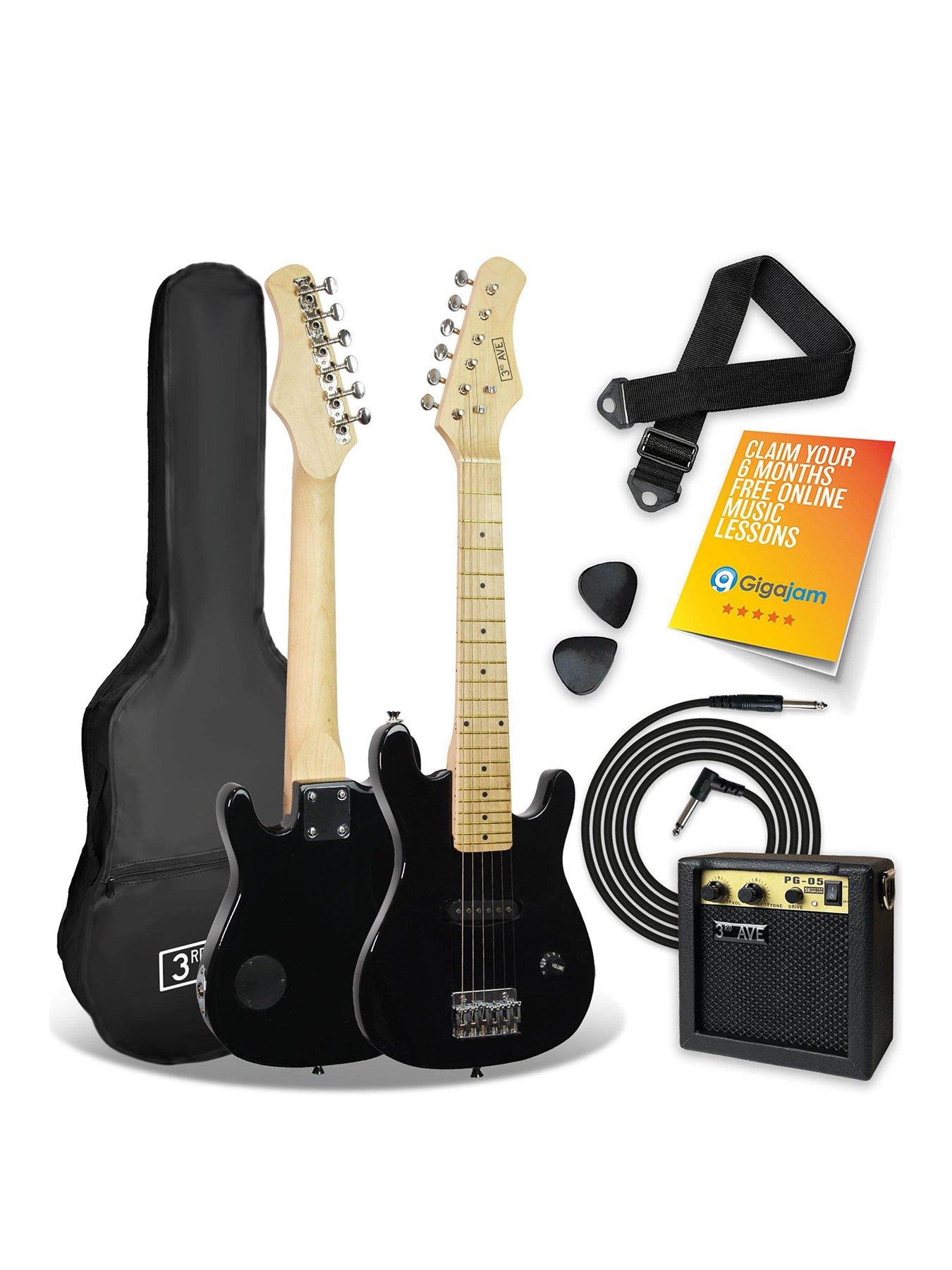 Image 1 of 6 of 3rd Avenue Junior Electric Guitar Pack - Black with Free Online Music Lessons