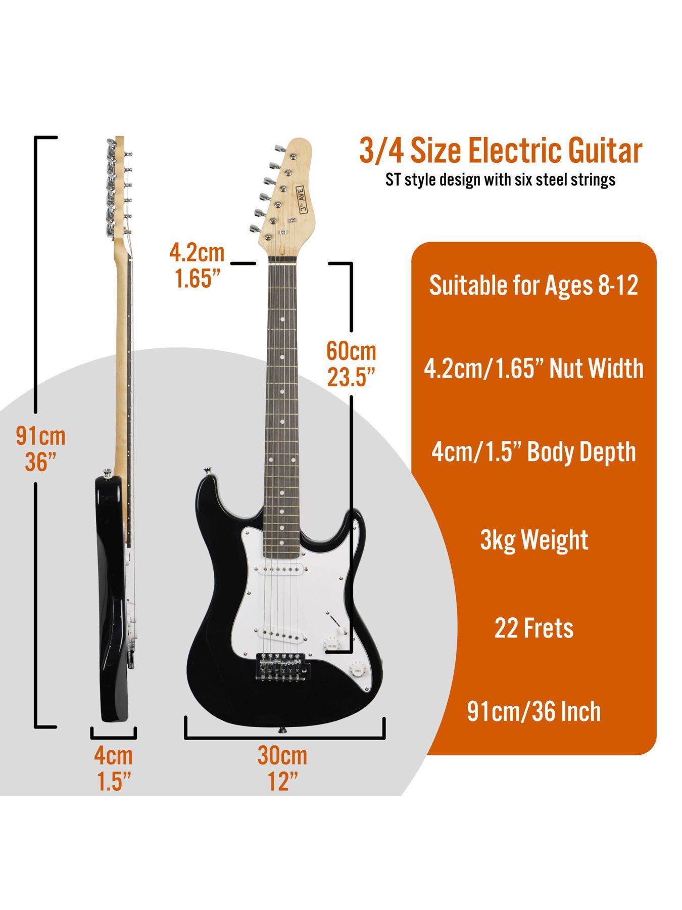 Image 2 of 6 of 3rd Avenue 3/4 Size Electric Guitar Ultimate Kit with Amp - 6 Months FREE Lessons - Black