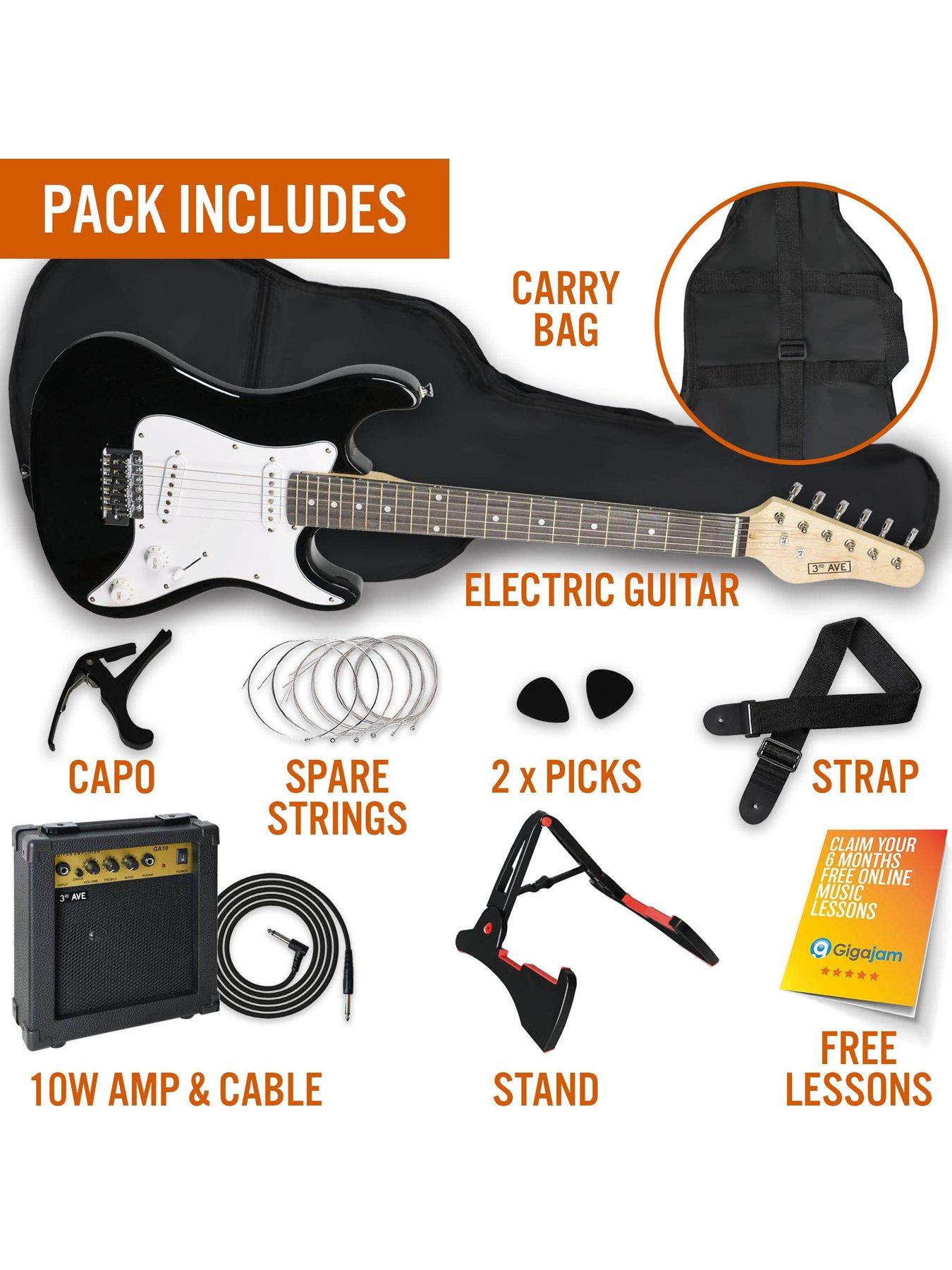 Image 3 of 6 of Rocket 3/4 Size Electric Guitar Ultimate Kit with 10W Amp - 6 Months FREE Lessons - Black