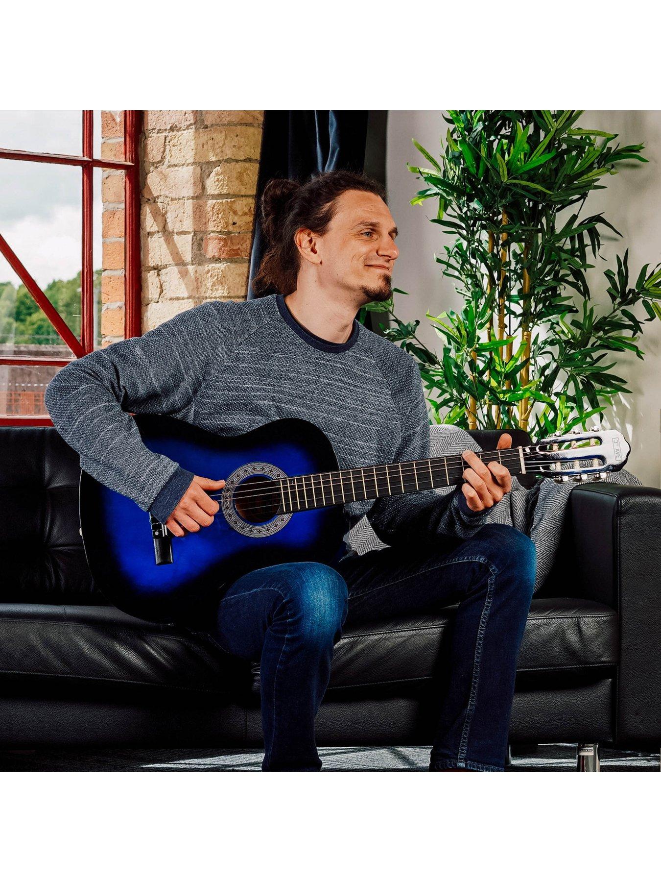Image 5 of 6 of 3rd Avenue Full Size 4/4 Classical Guitar Beginner Bundle - 6 Months FREE Lessons - Blueburst