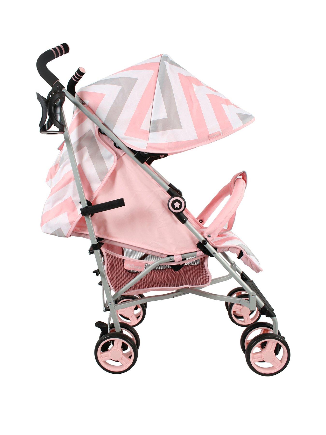 my babiie mb02 pink chevron stroller