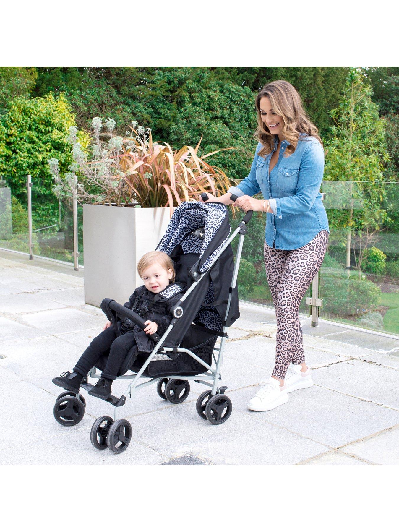 my babiie black leopard stroller