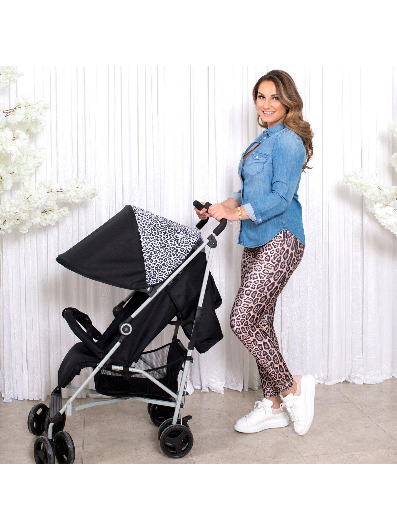 my babiie black leopard stroller