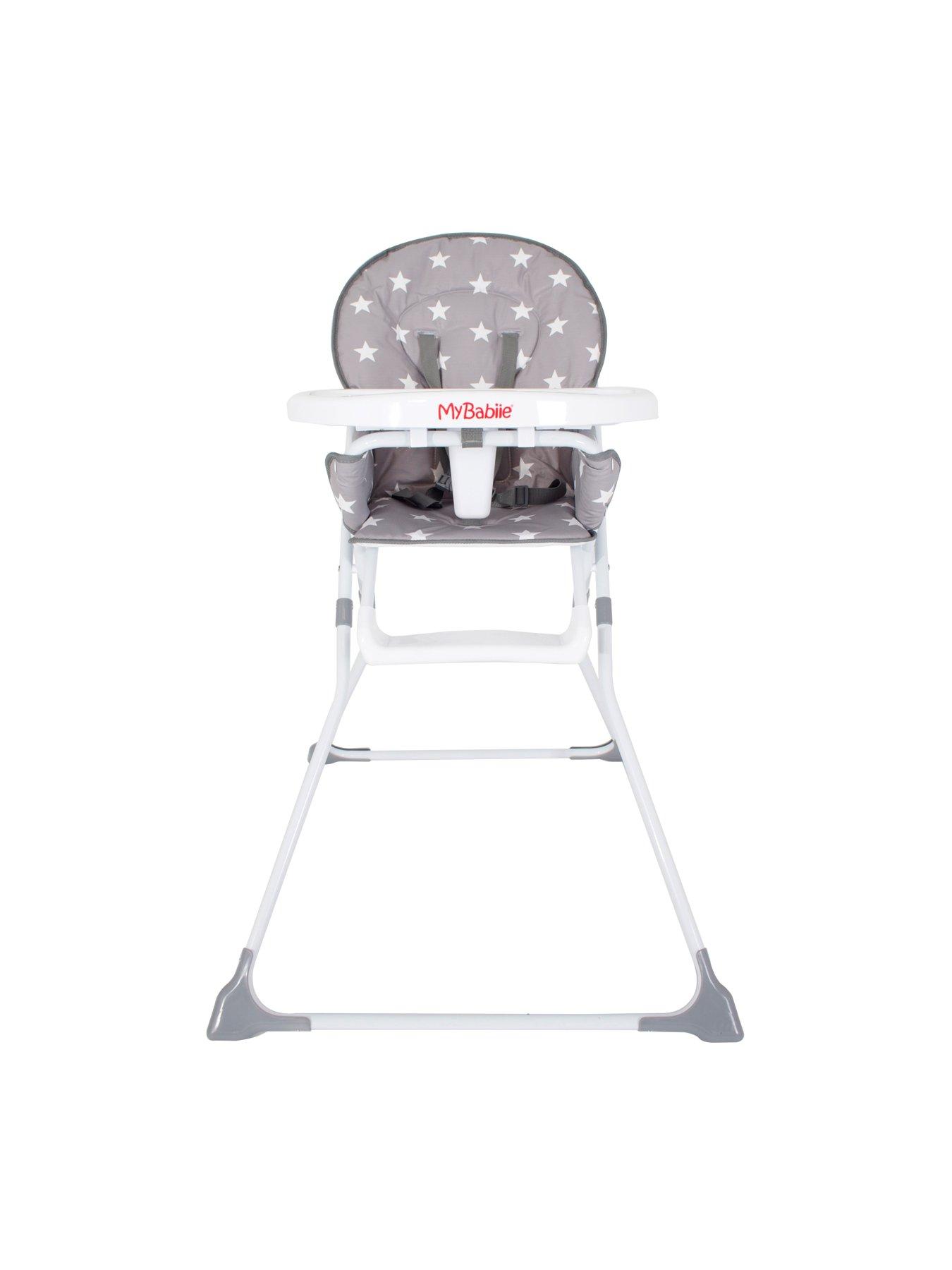 Product photograph of My Babiie Mbhc1gs Grey Stars Compact Highchair from very.co.uk