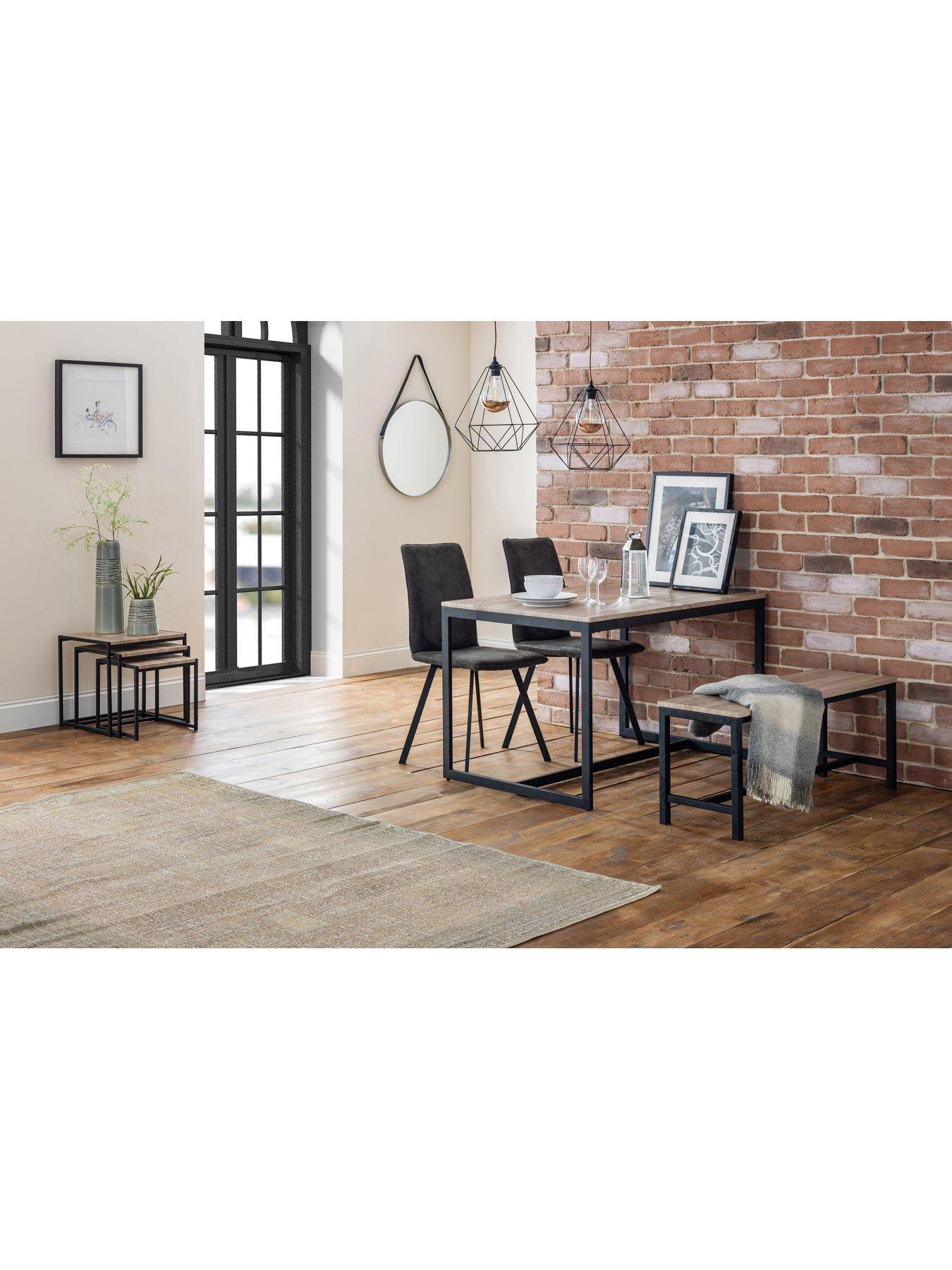 Julian Bowen Tribeca 120 cm Dining Table + 2 Monroe Chairs + Bench