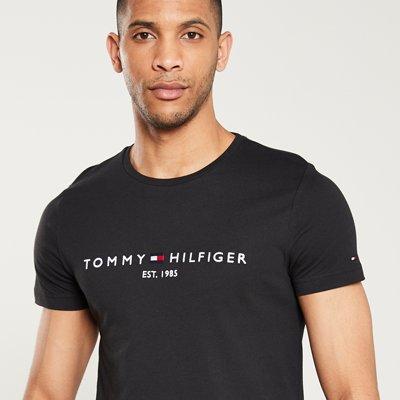 Tommy Hilfiger Linear Chest Logo T-Shirt - Black