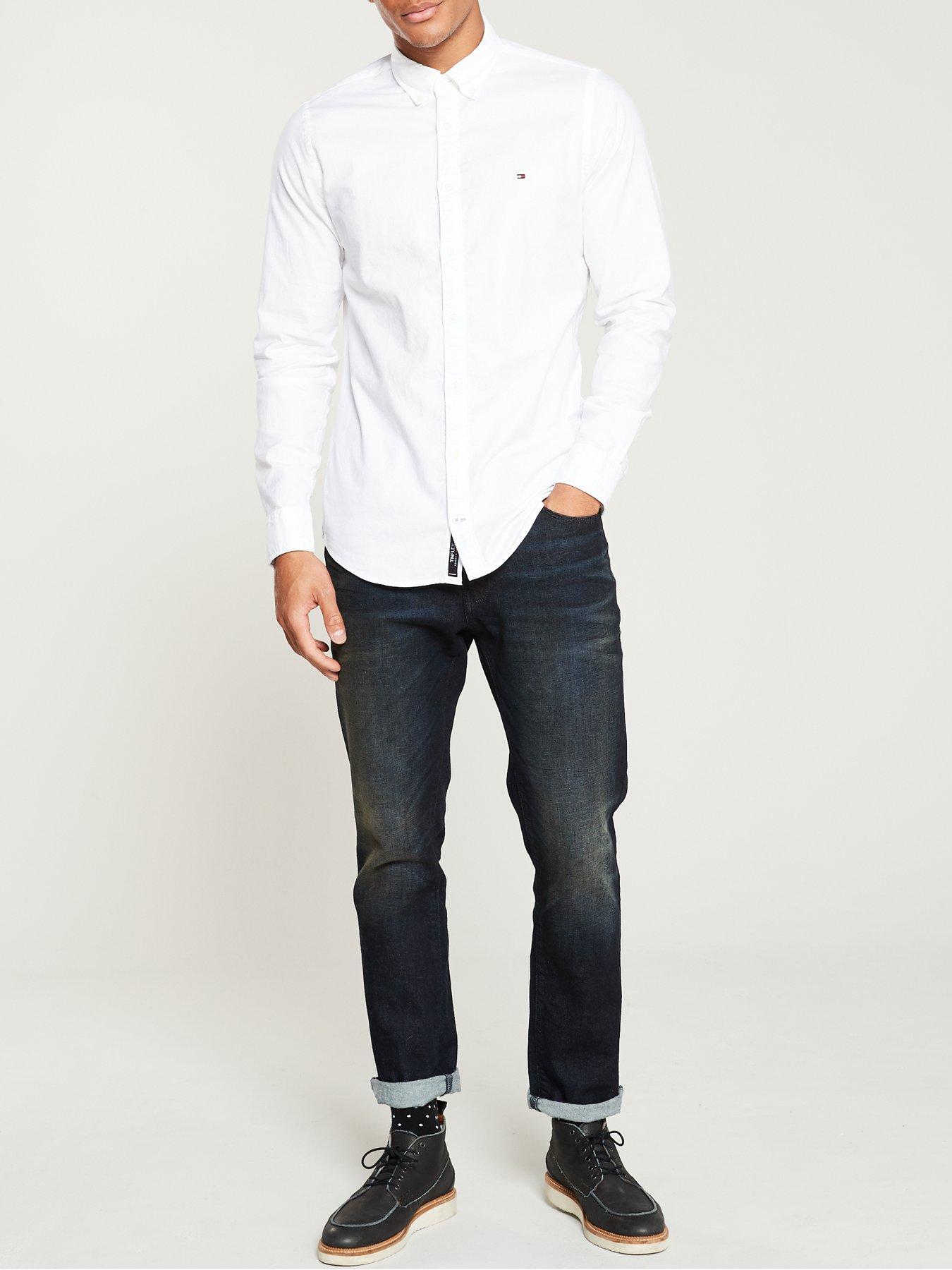 Tommy Hilfiger Core 1985 Flex Oxford Regular Fit Long Sleeve Shirt - White