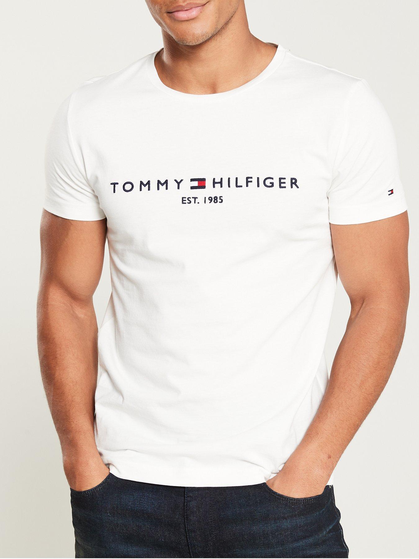 tommy hilfiger white t shirt logo