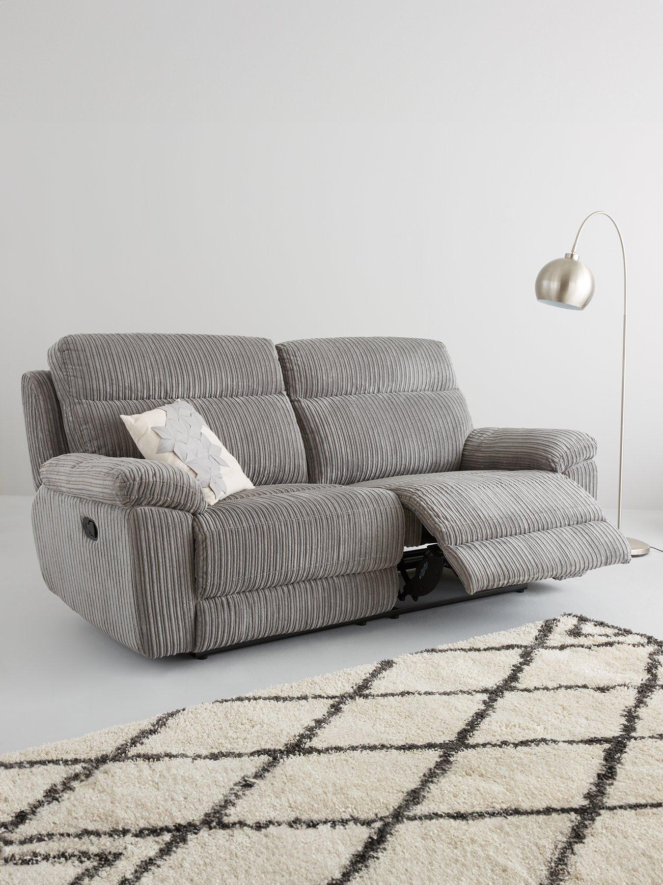 Baron Fabric 3 Seater Manual Recliner Sofa