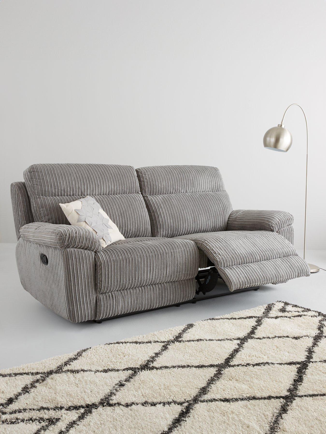 undefined Baron Fabric 3 Seater Manual Recliner Sofa