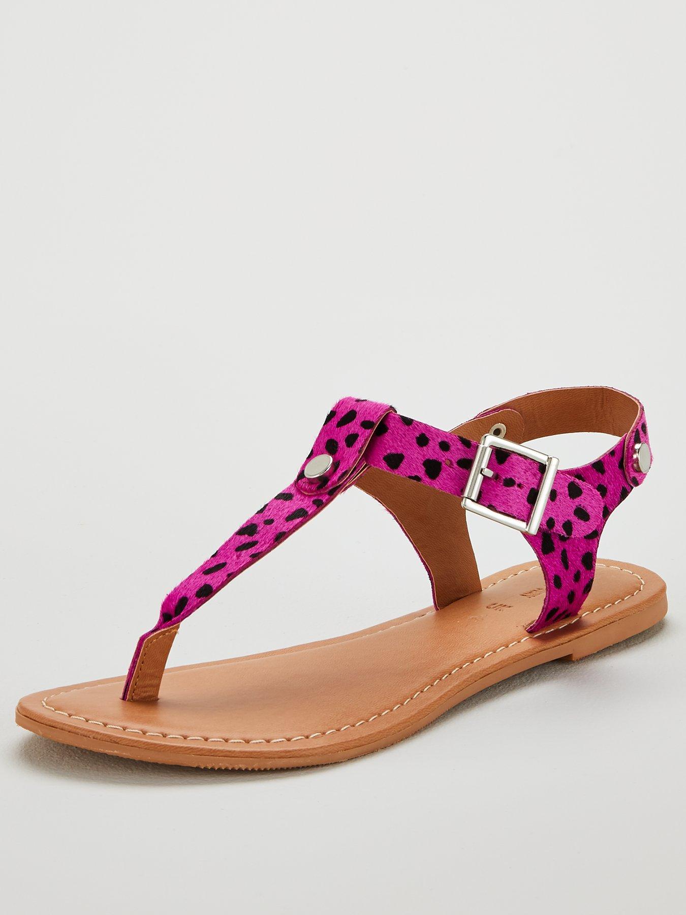 pink leopard print sandals