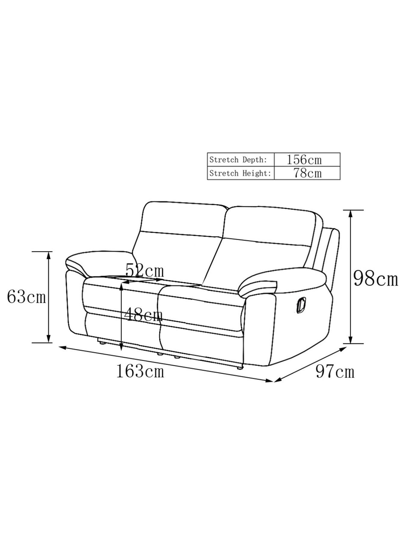 Image 3 of 3 of Baron Fabric 2 Seater Manual Recliner Sofa