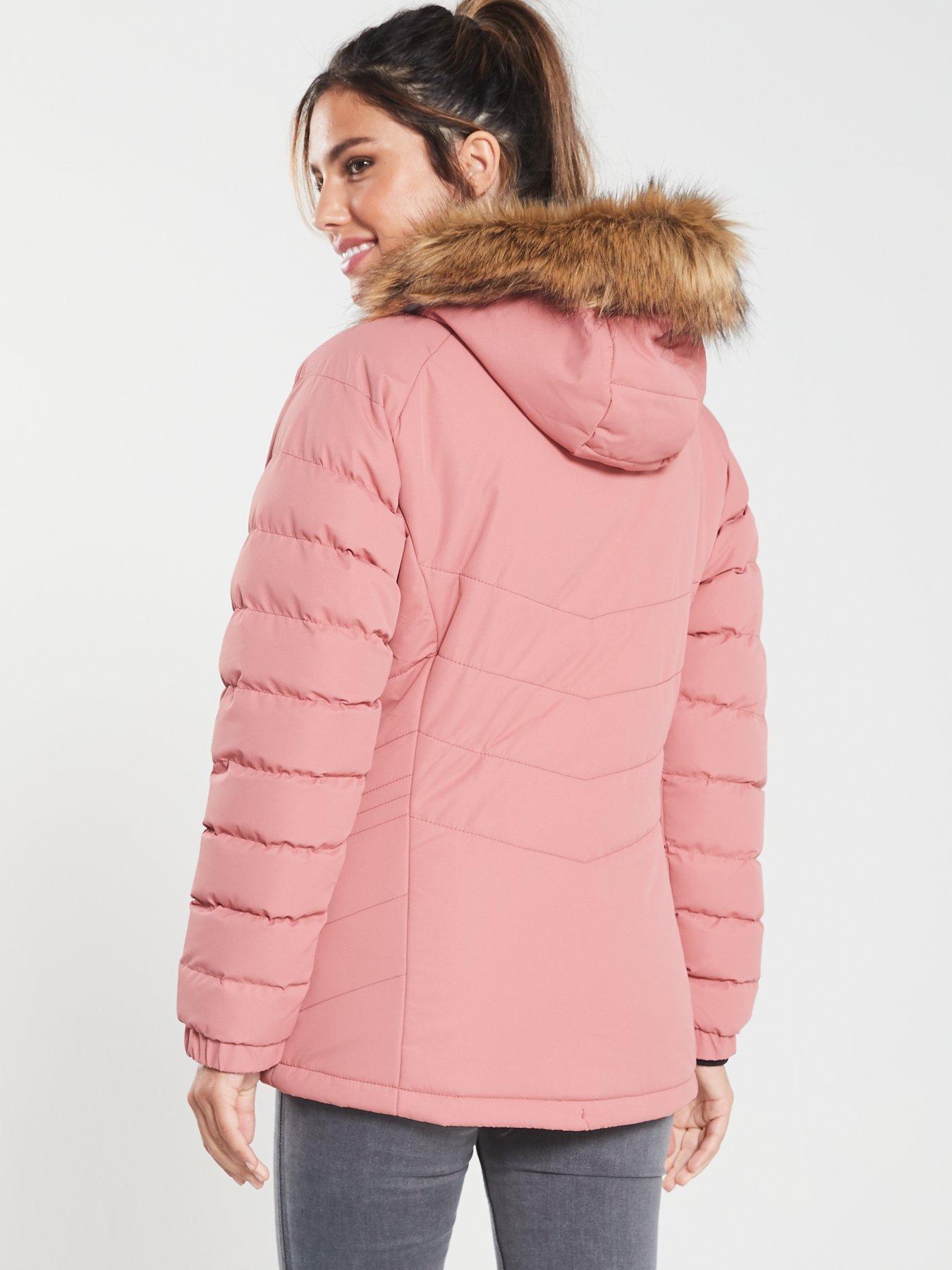 trespass nadina faux fur trim parka