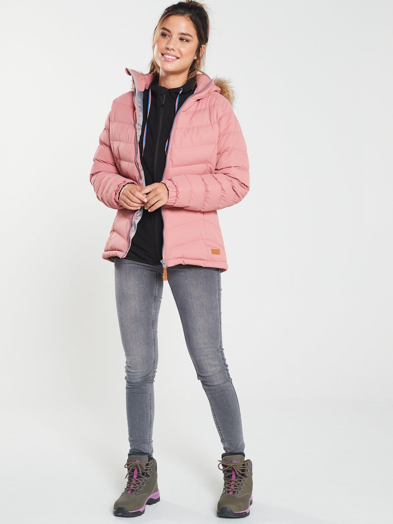 trespass nadina faux fur trim parka