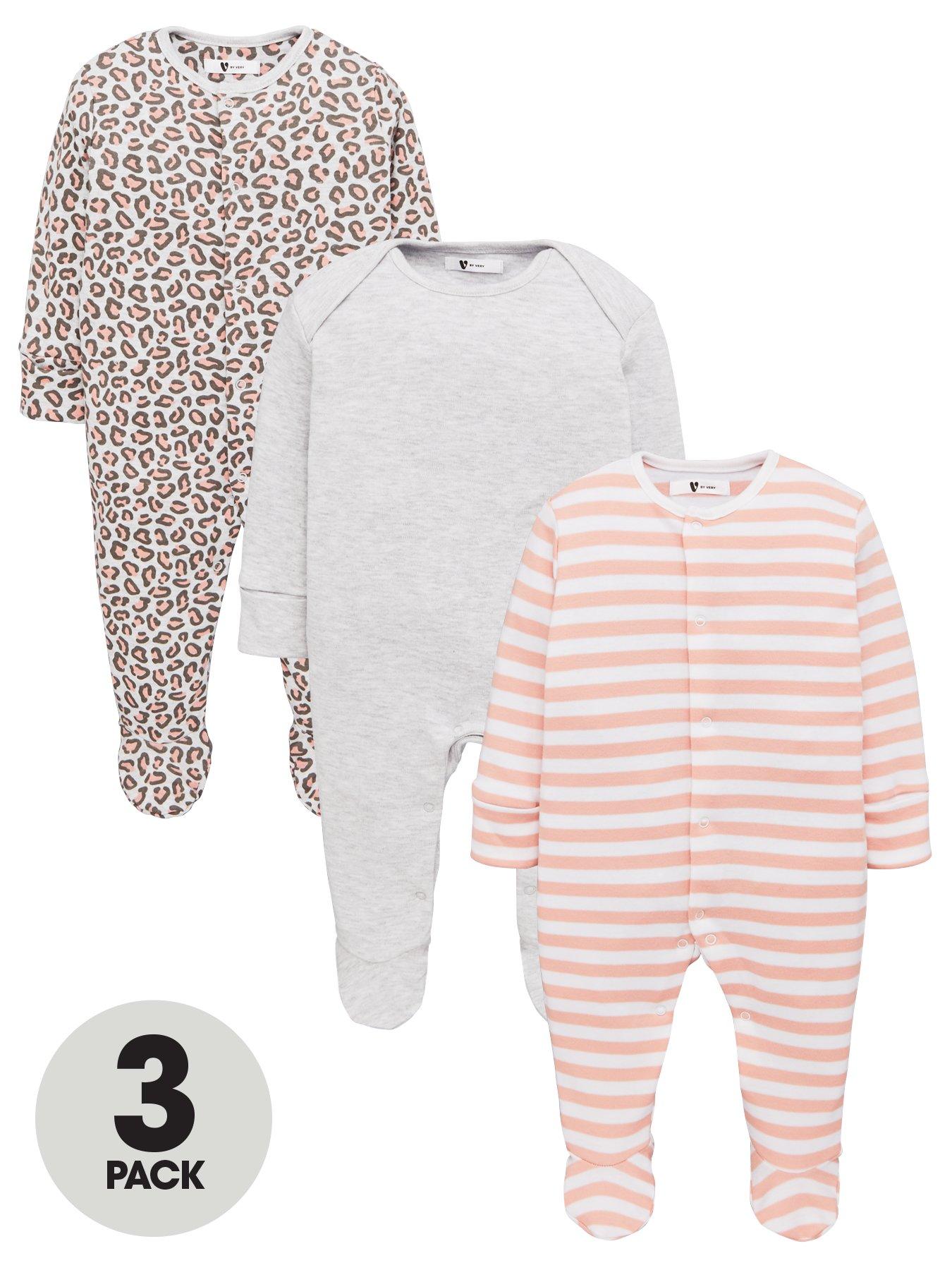 leopard print baby sleepsuit