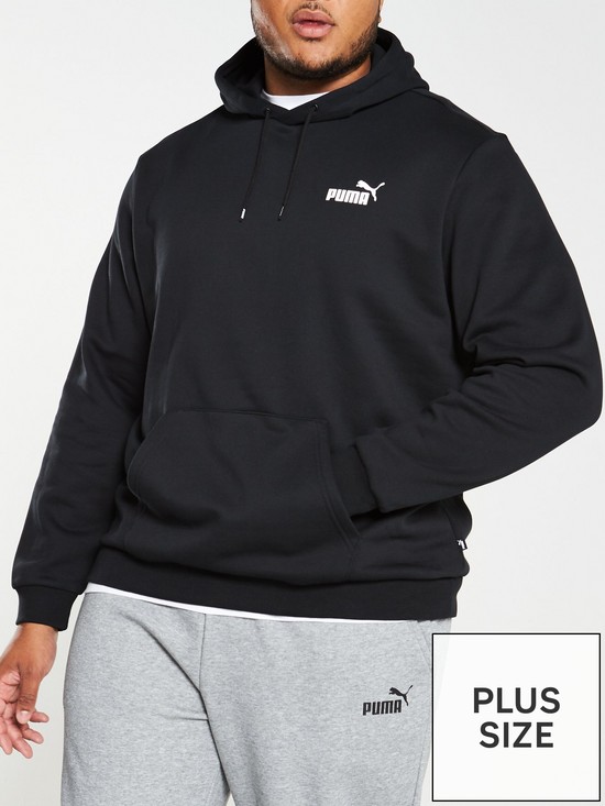 front image of puma-plus-size-essential-overhead-hoodie-black