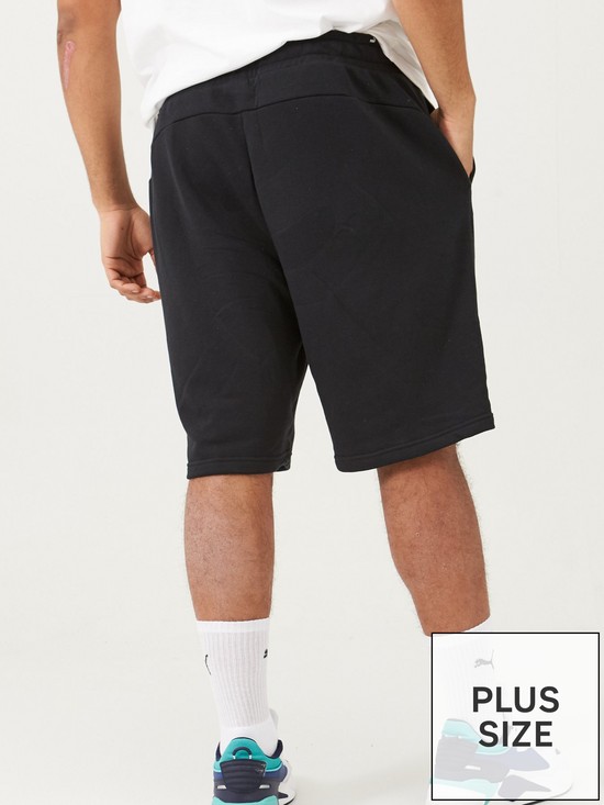 stillFront image of puma-plus-size-mens-essentials-sweat-shorts-black