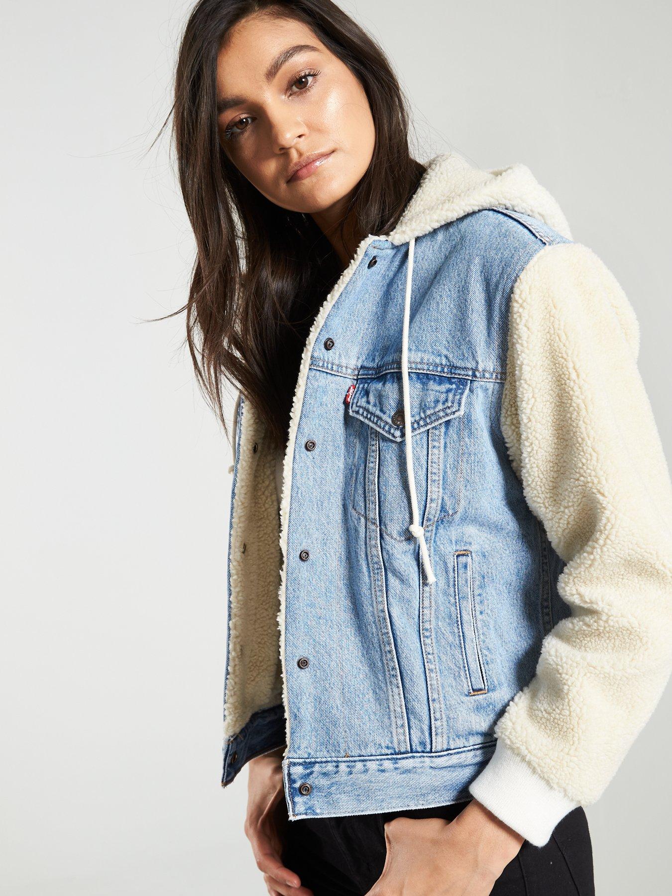 levi's ex boyfriend trucker jacket sherpa