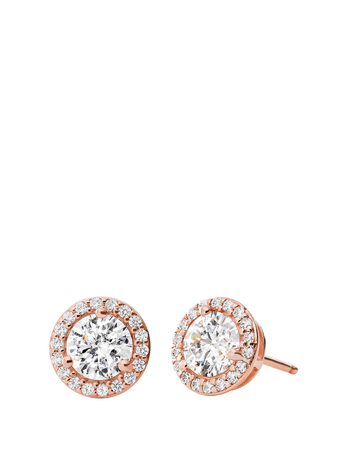 undefined Sterling Silver 14K Rose Gold Plated Stud Earrings