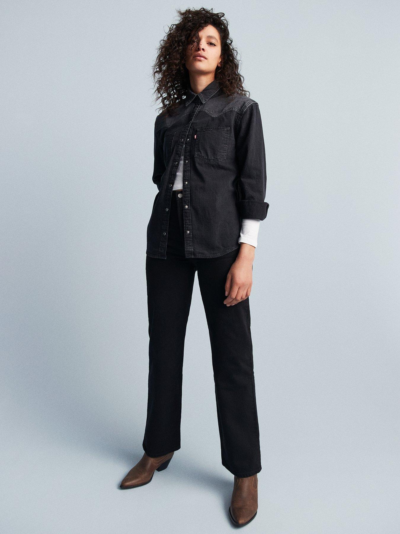 undefined Ribcage Straight Ankle Jeans - Black Sprout
