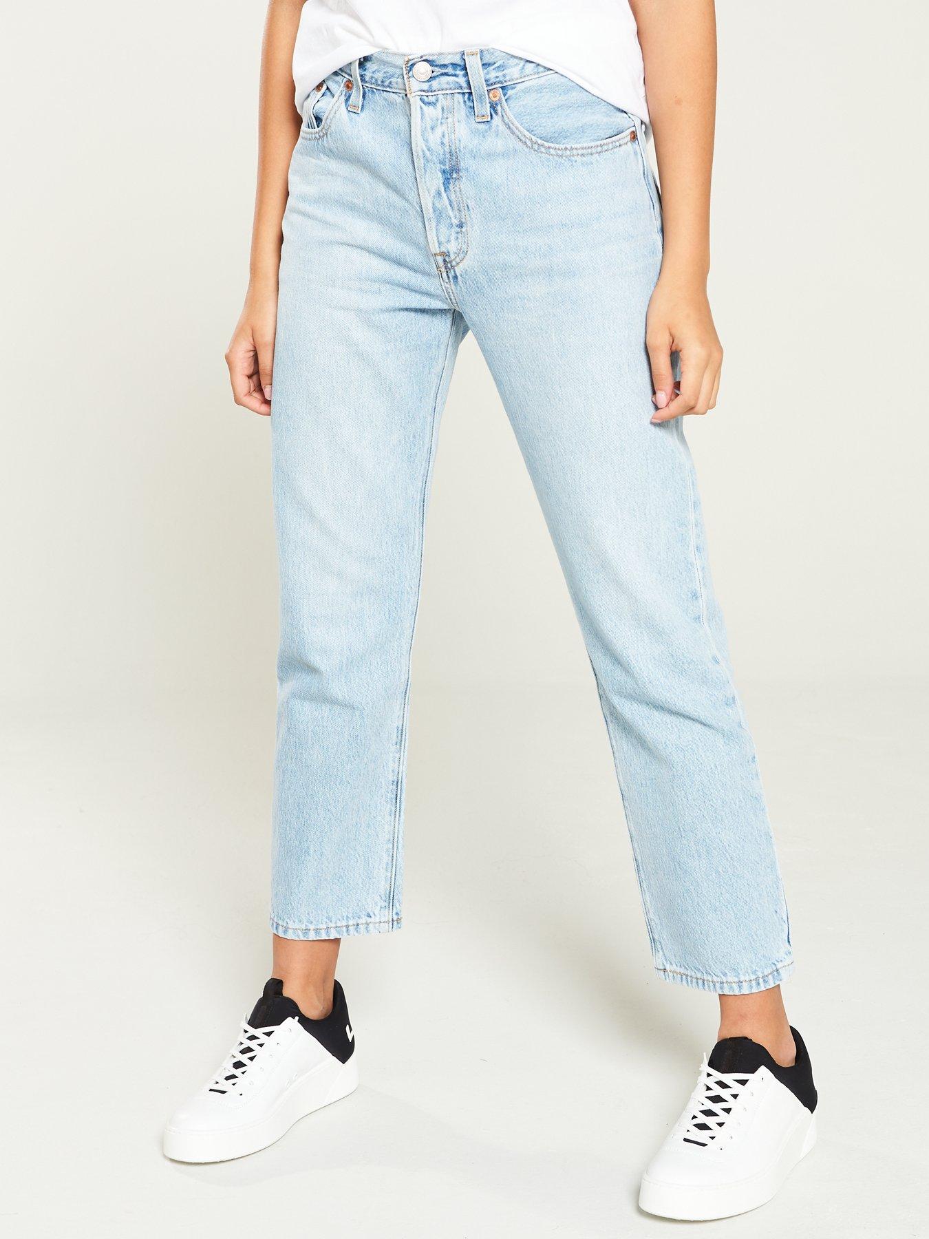 levis 501 crop jeans blue