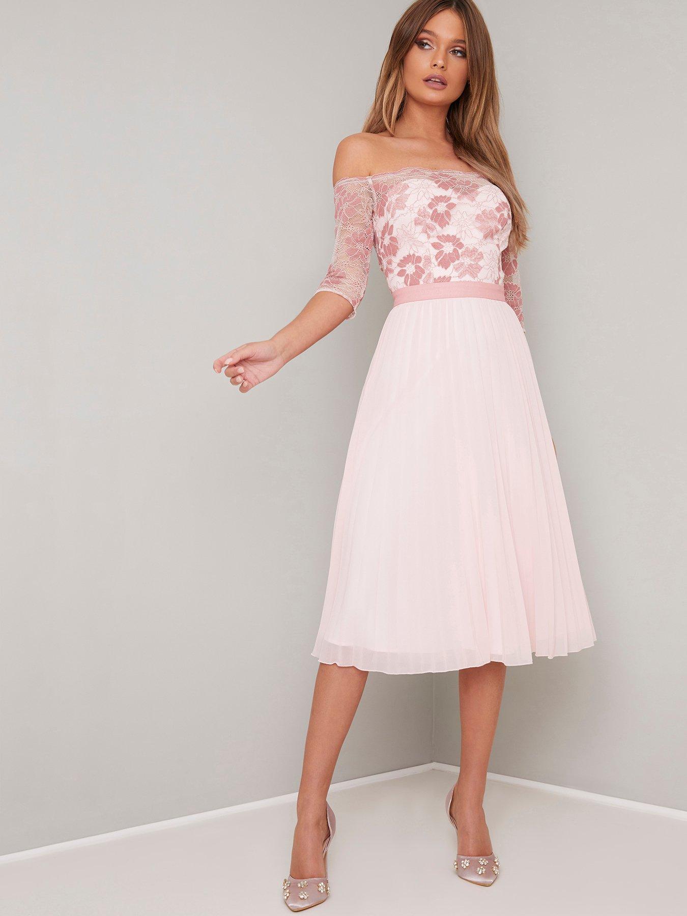 chi chi london lace bardot midi dress