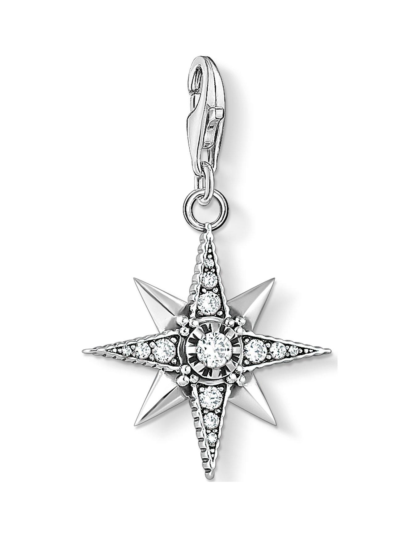 Product photograph of Thomas Sabo Sterling Silver Cubic Zirconia Star Charm from very.co.uk
