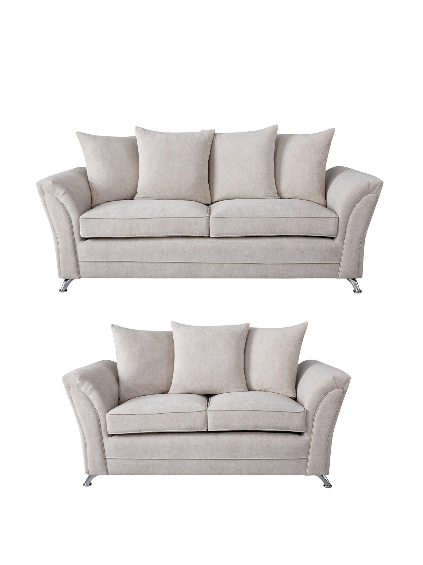 Very Home Dury Fabric 3 Seater + 2 Seater Scatter Back Sofa Set (Buy and SAVE!) - FSC® Certified