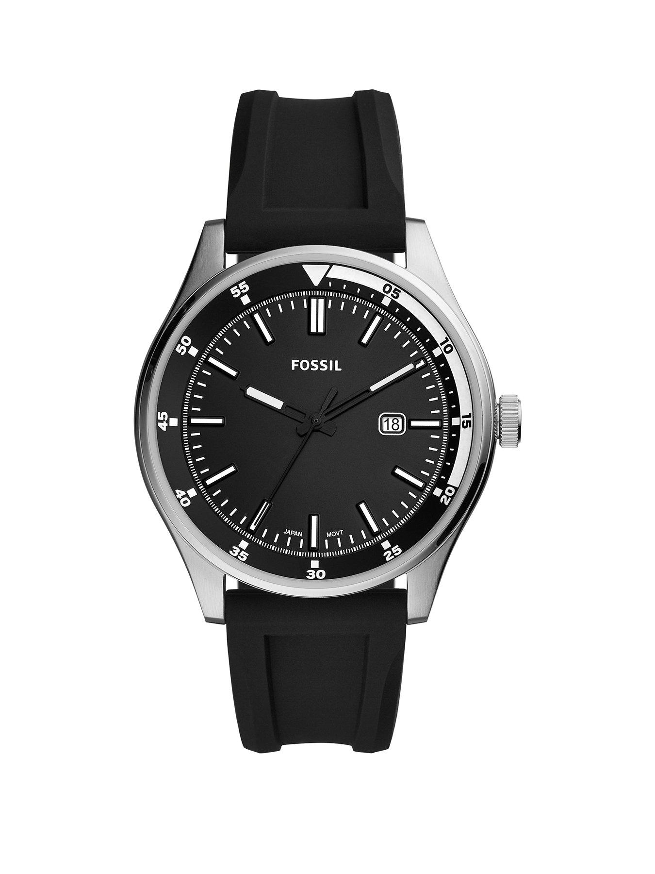 fossil black silicone strap