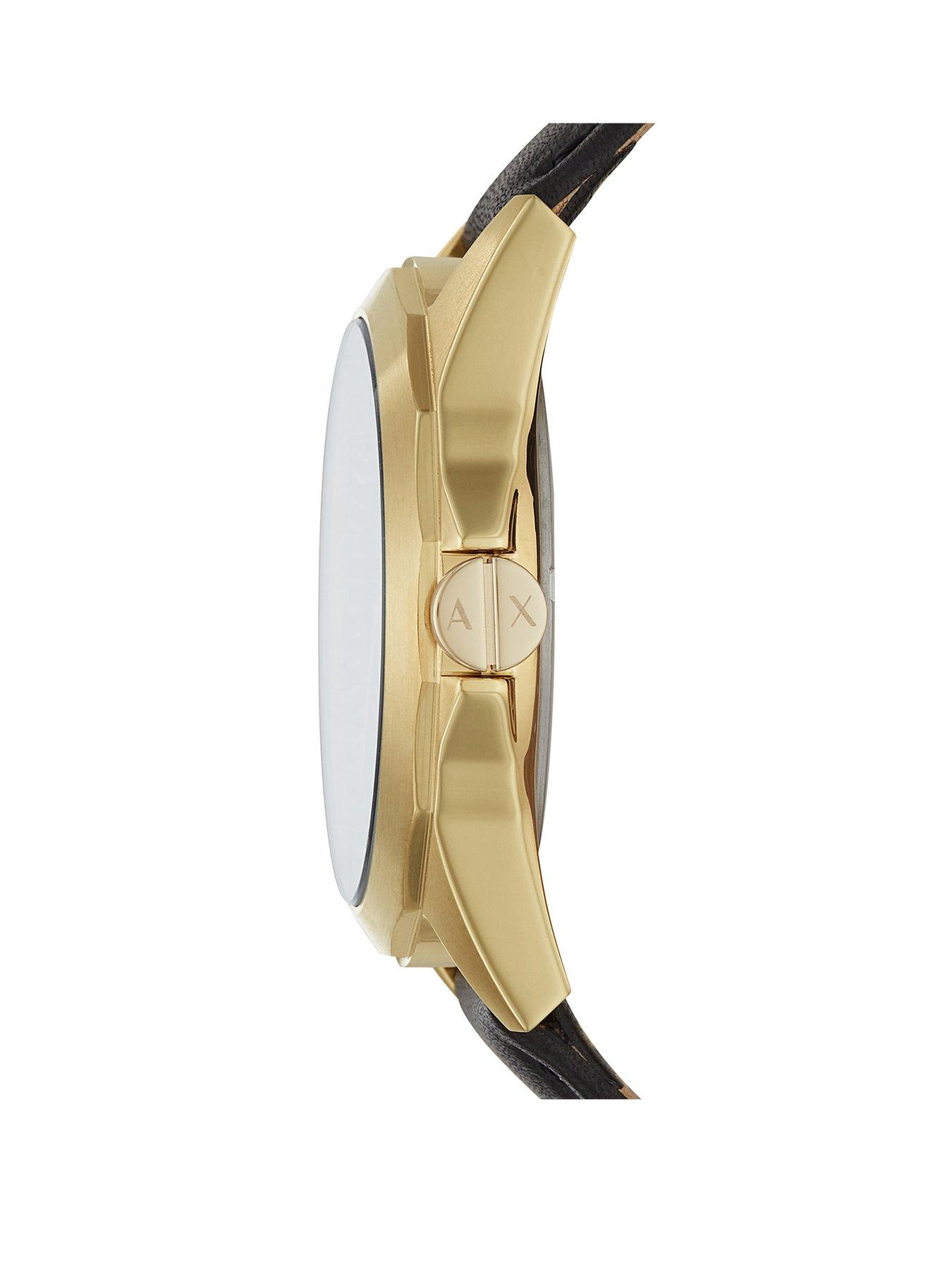 armani black and gold mens watch