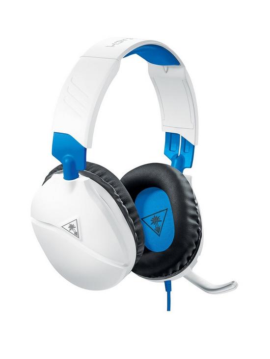 front image of turtle-beach-recon-70p-gaming-headset-for-ps5-ps4-xbox-switch-pc-white-amp-blue