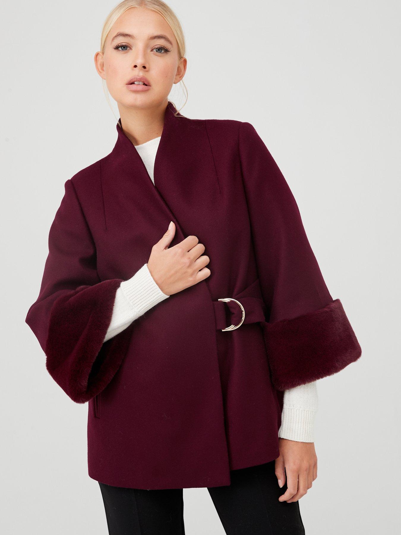 ted baker burgundy coat