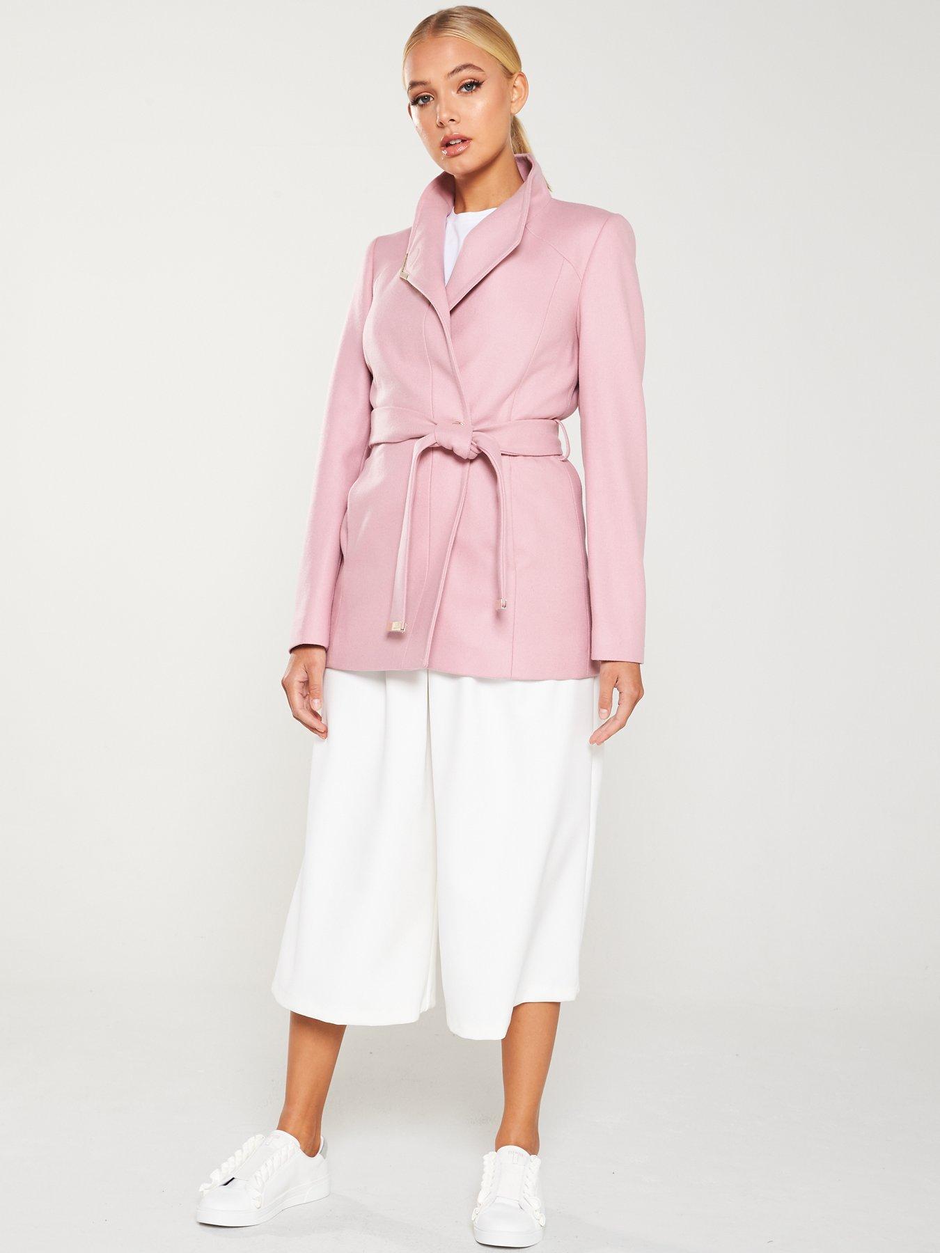 ted baker pink wrap coat