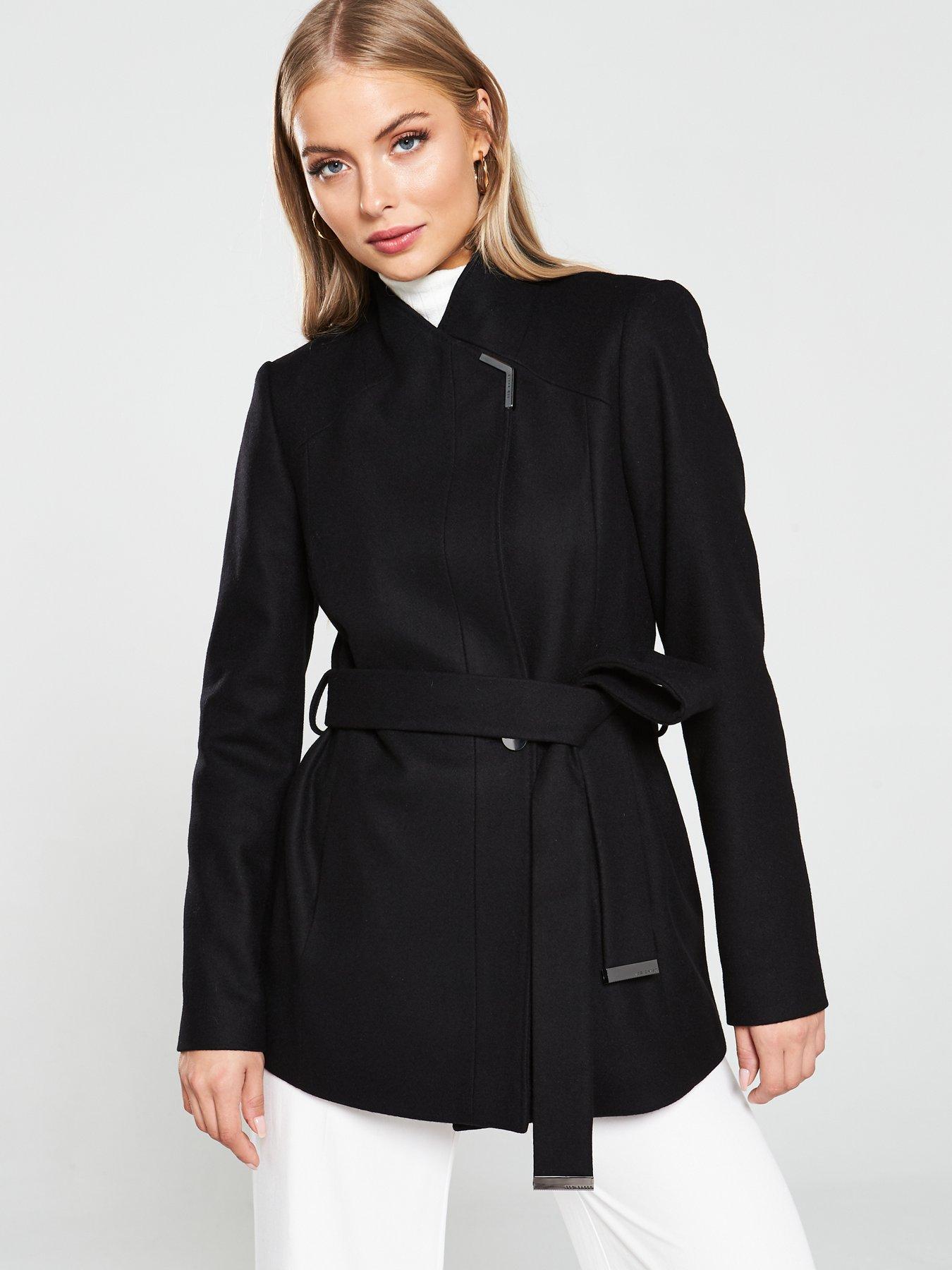 short black wrap coat