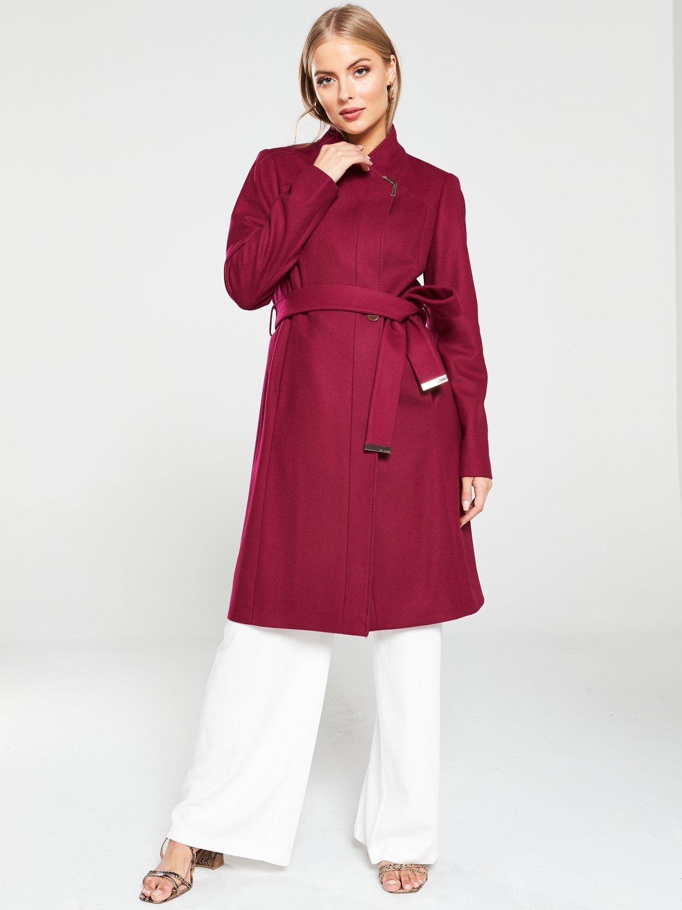 ted baker dark pink coat