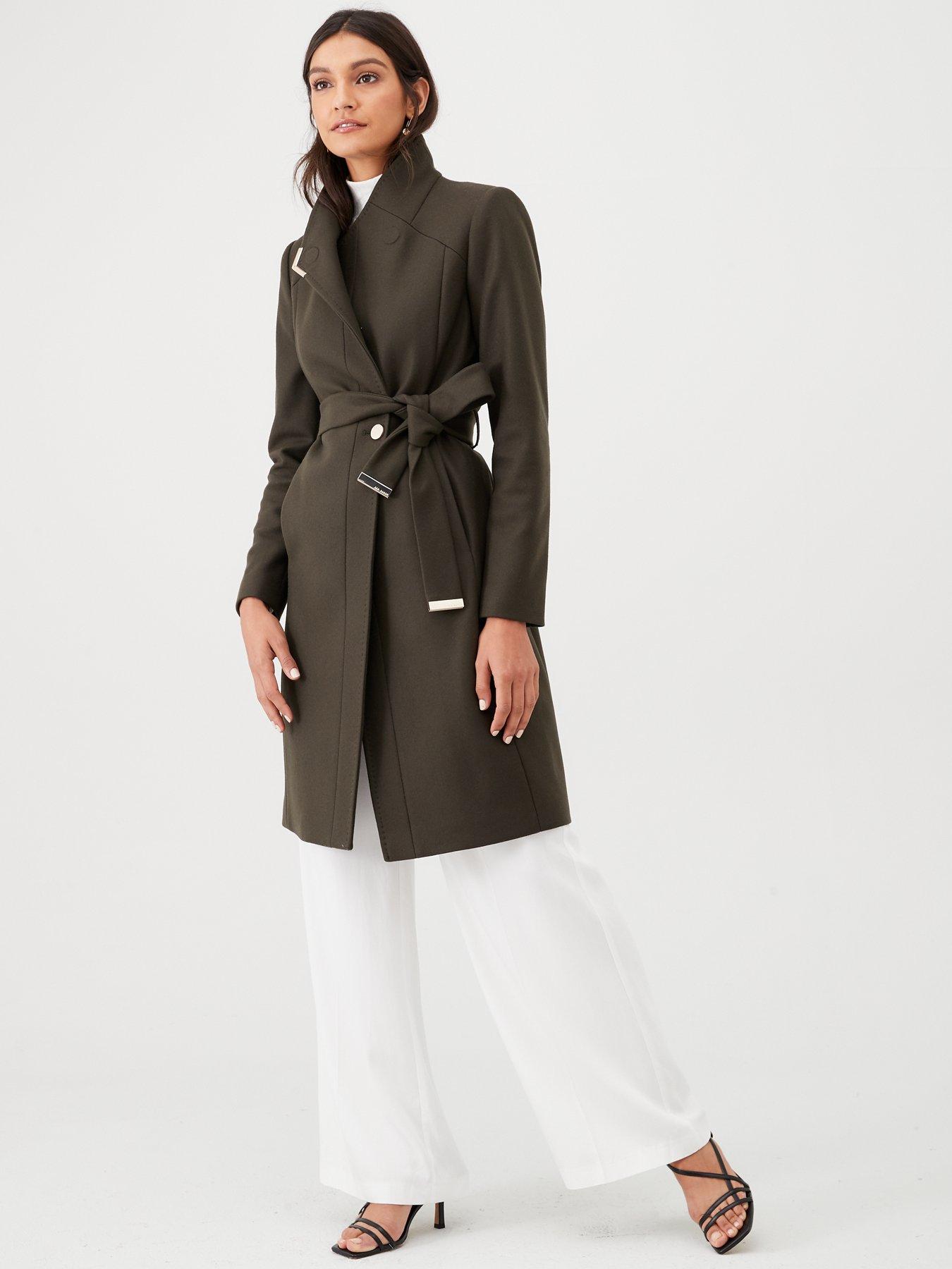 ted baker green wrap coat