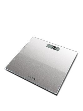 Product photograph of Salter Silver Glitter Electronic Personal Bathroom Scale from very.co.uk