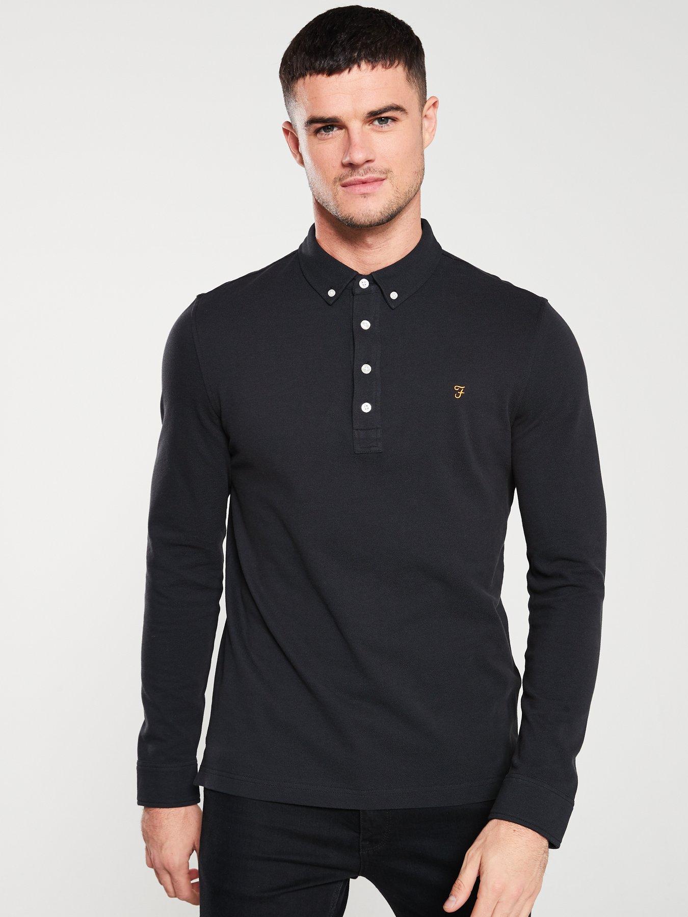 farah black polo shirt