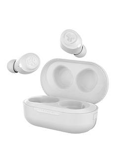 JLab JBUDS Air True Wireless Bluetooth Earbuds with Voice Assistant Compatibility and Charging Case - White