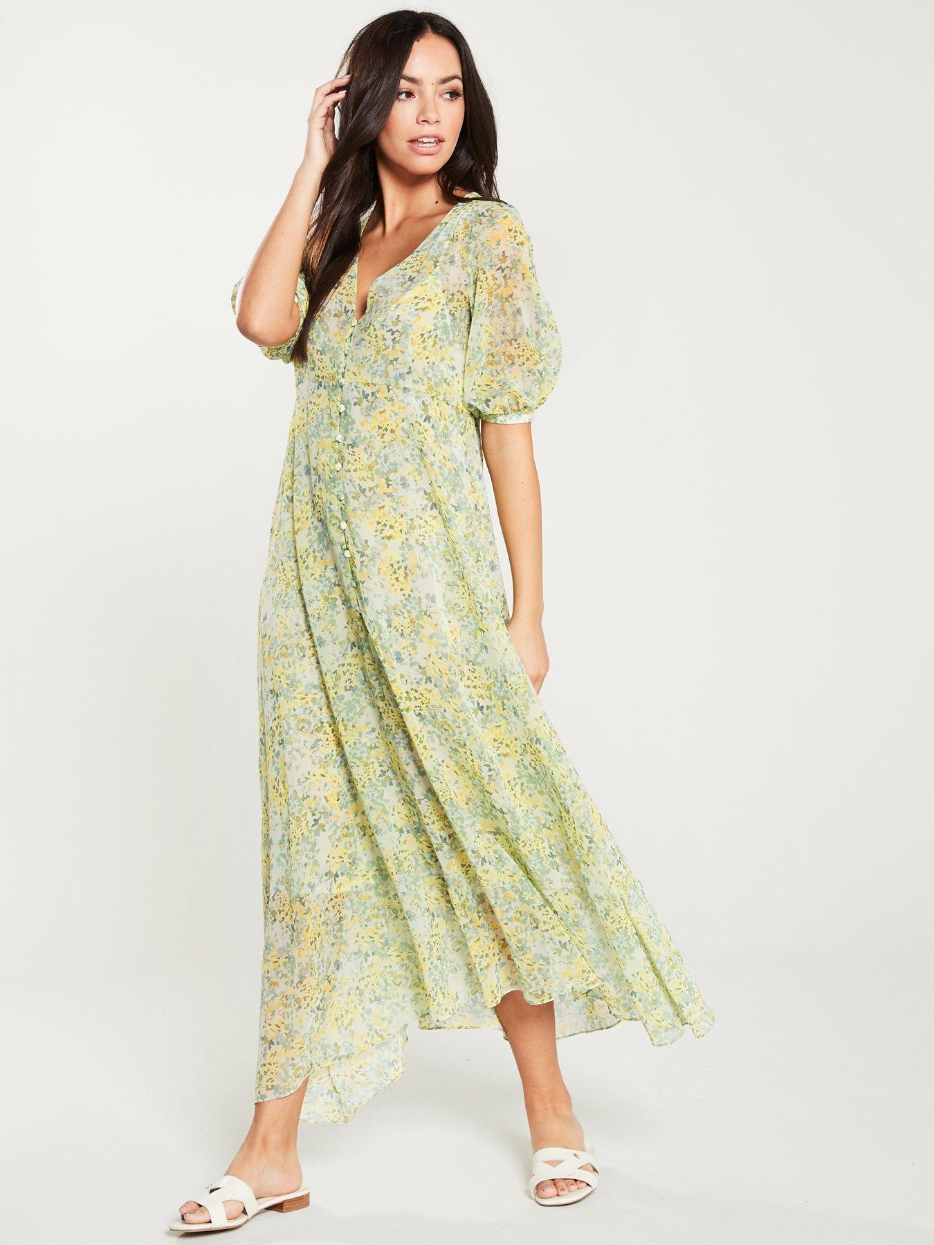 mango green midi dress