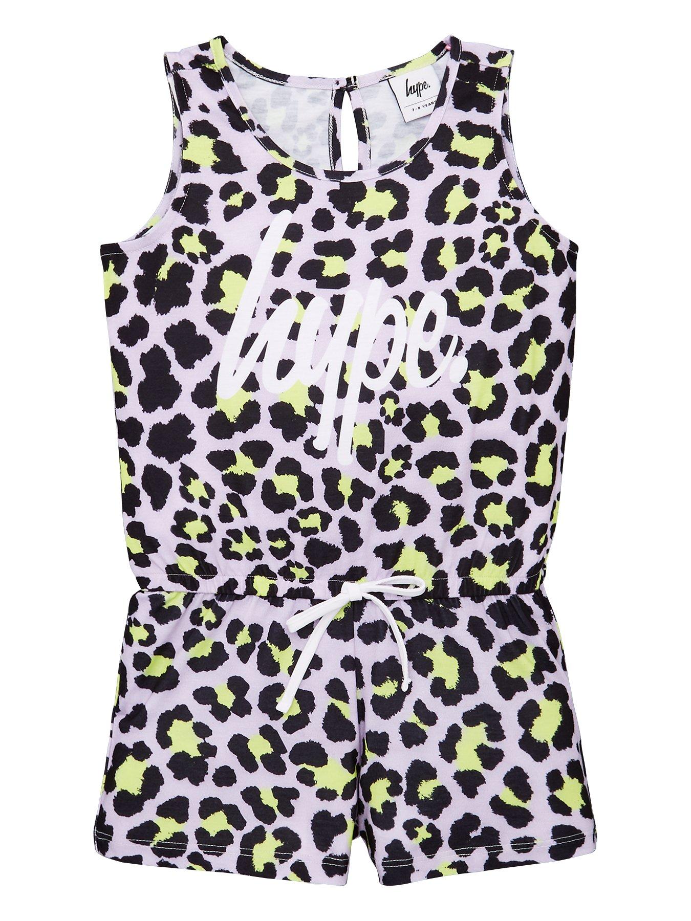 pink leopard print playsuit