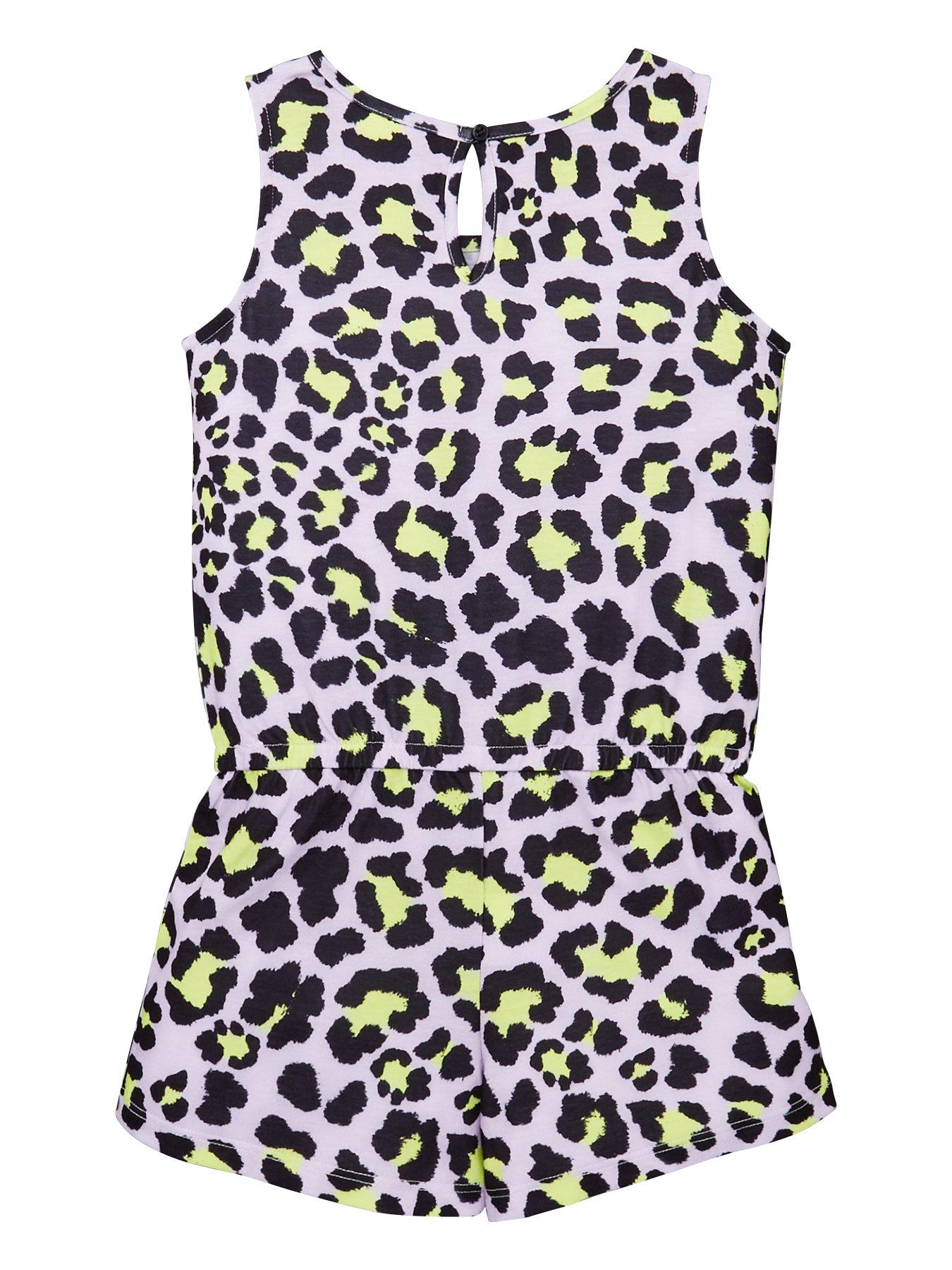 girls leopard print playsuit