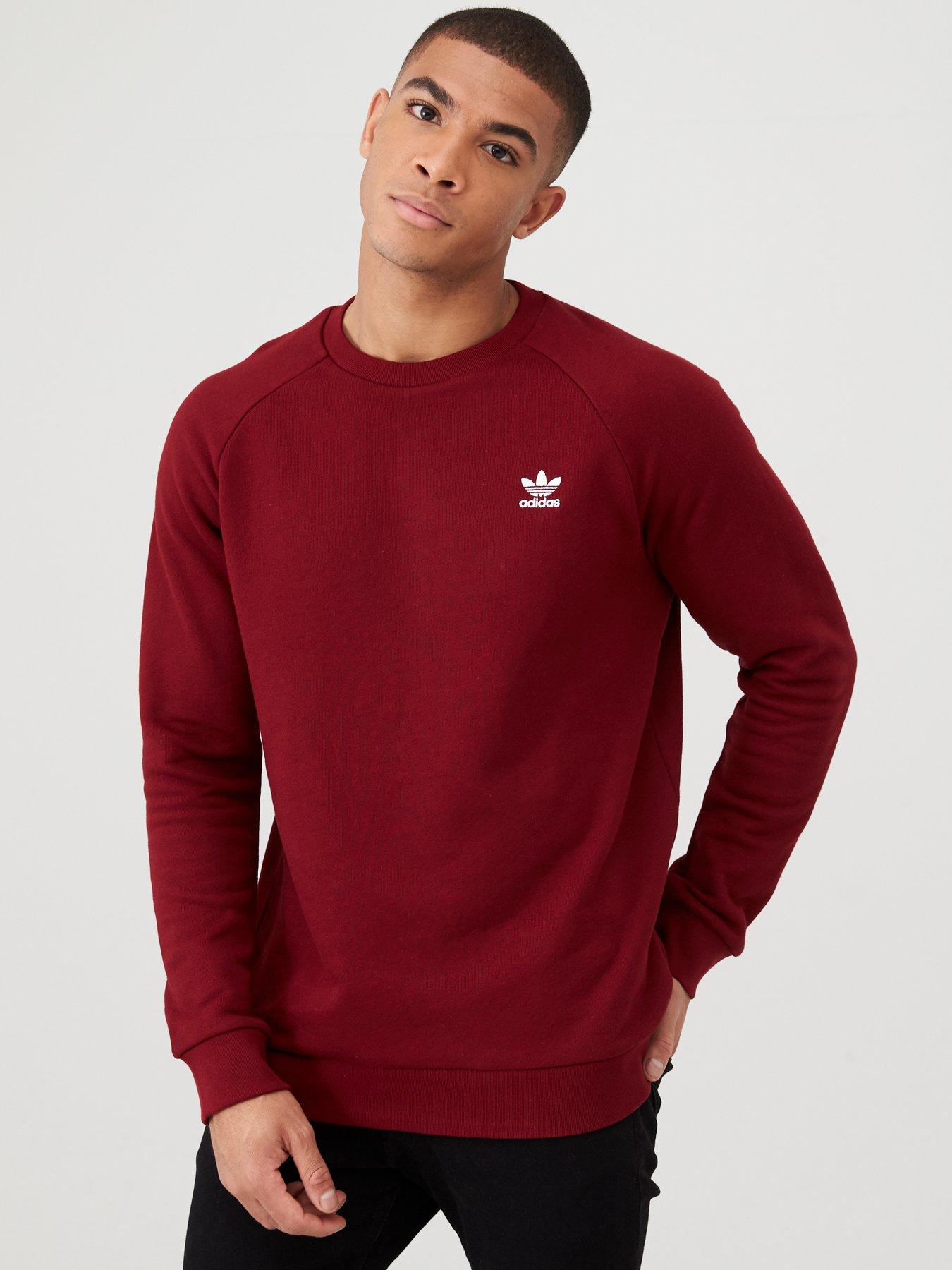 adidas burgundy crew neck