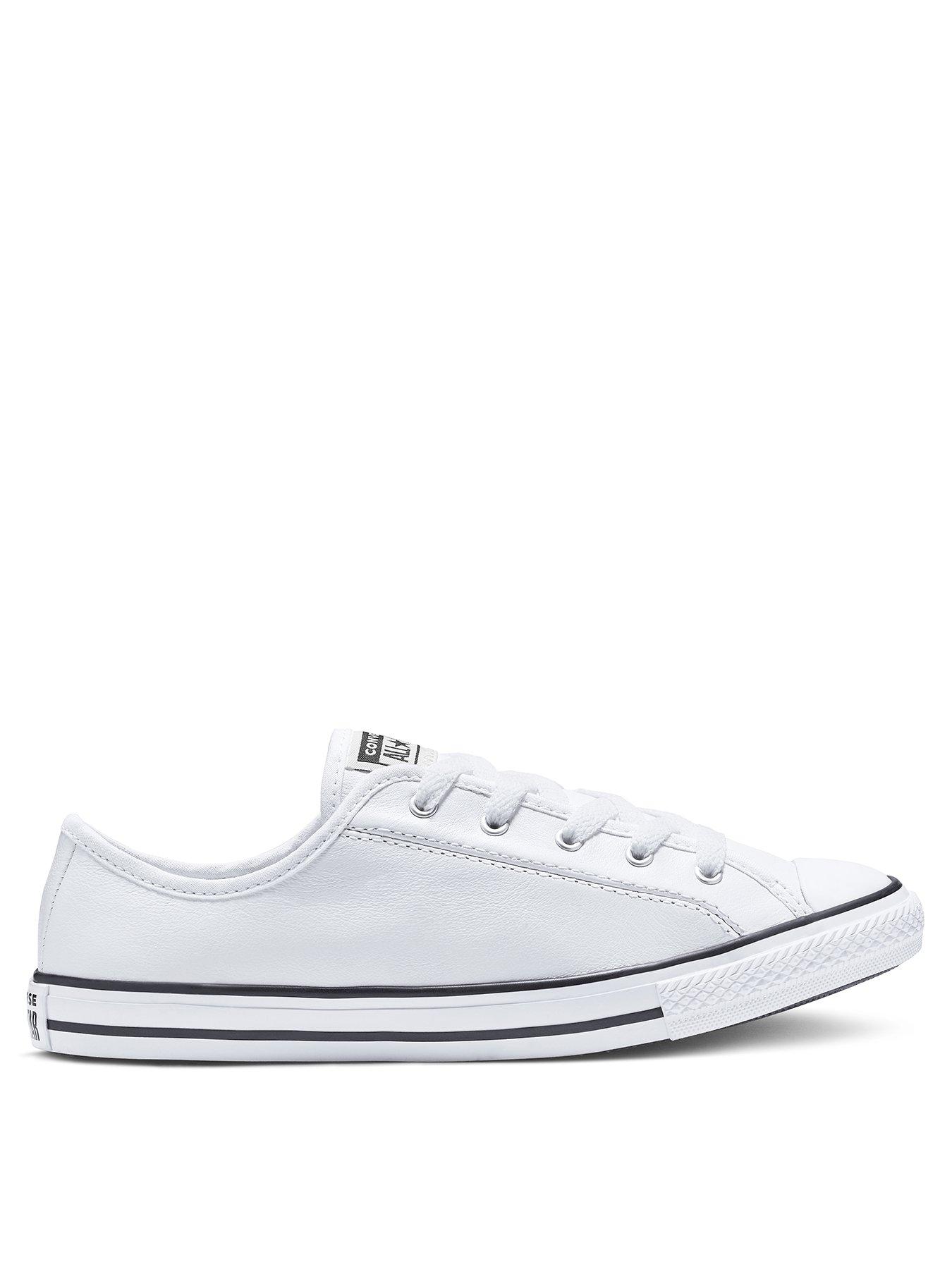 Converse Chuck Taylor All Star Leather Dainty Ox Plimsolls - White ...