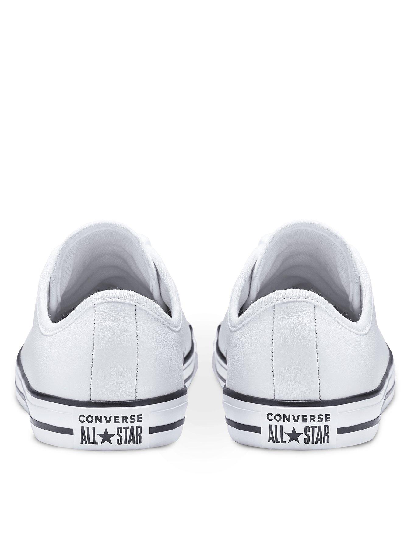 Converse Chuck Taylor All Star Leather Dainty Ox Plimsolls - White |  very.co.uk